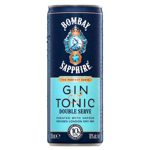 Bombay Sapphire Gin & Tonic Double Serve 250Ml - Pack Of 24