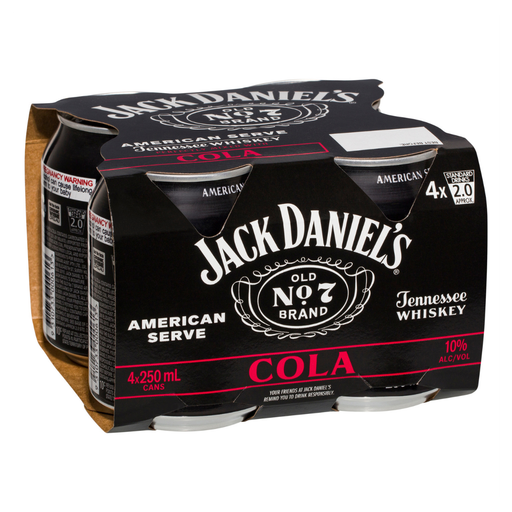 Jack Daniels Americans Serve & Cola 250Ml - Pack Of 24