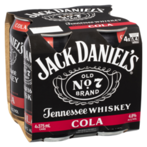 Jack Daniels Tennessee Whiskey & Cola 375ml - Pack of 24