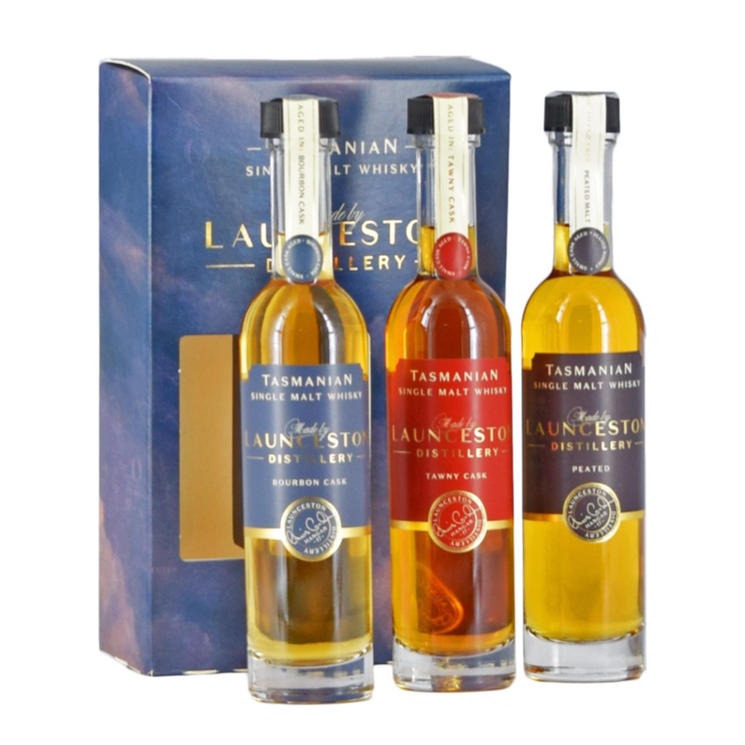 Launceston Distillery Tasmanian Single Malt Whisky Gift Set, 46% 3 x 100ml