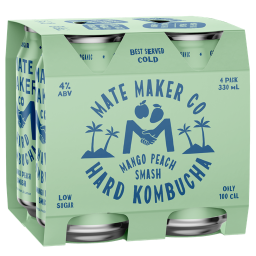 Mate Maker Hard Kombucha Mango Peach Smash 330Ml - Pack Of 24