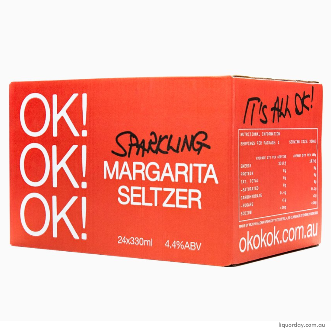 Ok! Strawberry Margarita Seltzer 330Ml - Pack Of 24