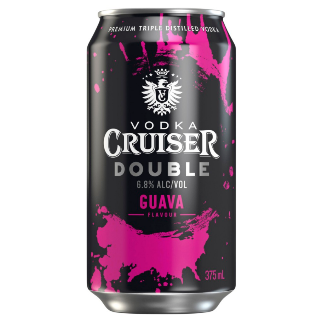 Vodka Cruiser Double Guava Can 375ml (24 Pack)