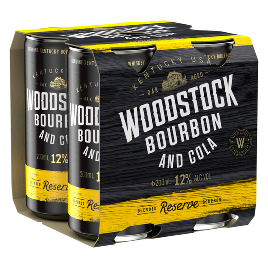 Woodstock Bourbon & Cola 12% Cans 200mL - 24 Pack
