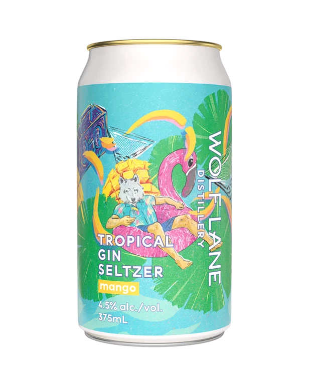 Wolf Lane Tropical Gin & Mango Seltzer 375Ml - Pack Of 24