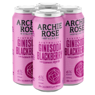 Archie Rose Straight Dry Gin & Blackberry Soda With Lemon Myrtle 330ml - 24 Pack
