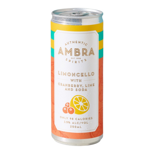 Ambra Limoncello With Cranberry, Lime And Soda 250ml - Pack of 24