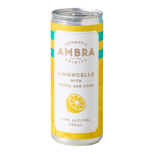 Ambra Limoncello With Vodka And Soda 250ml - Pack of 24