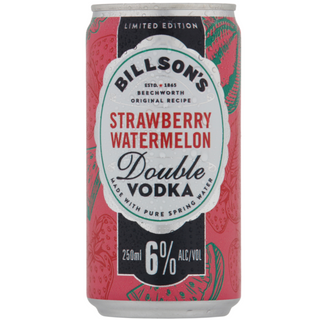Billson's Double Vodka Strawberry & Watermelon 250ml -24 Pack