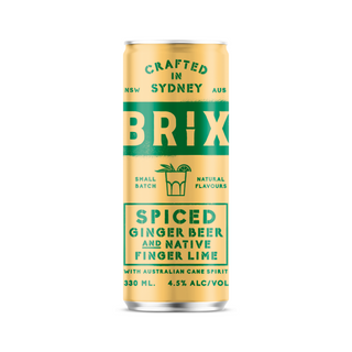 Brix Spiced Ginger Beer & Native Lime Can 330mL - 16 Pack
