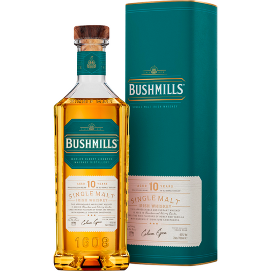 Bushmills 10 Year Old Single Malt Irish Whiskey 700mL