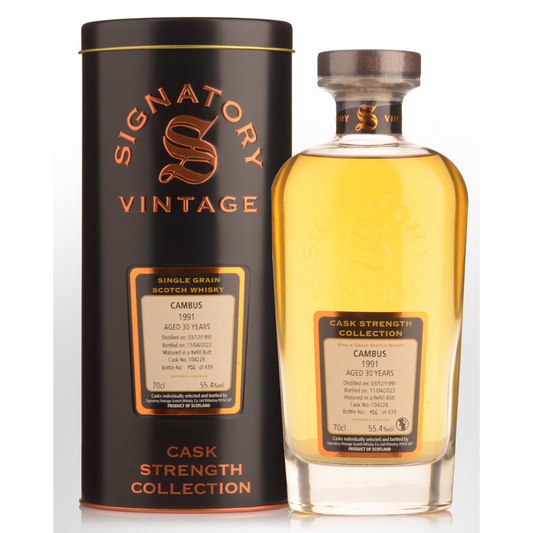 Cambus 1991 Aged 30 Years Cask Strength Single Malt Scotch Whisky - Signatory Vintage Whisky 700Ml
