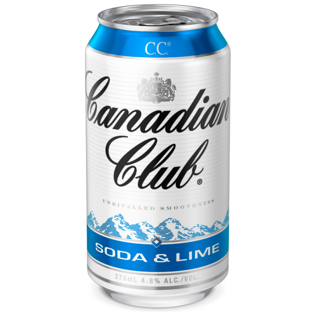 Canadian Club Soda & Lime 375ml - Pack of 24