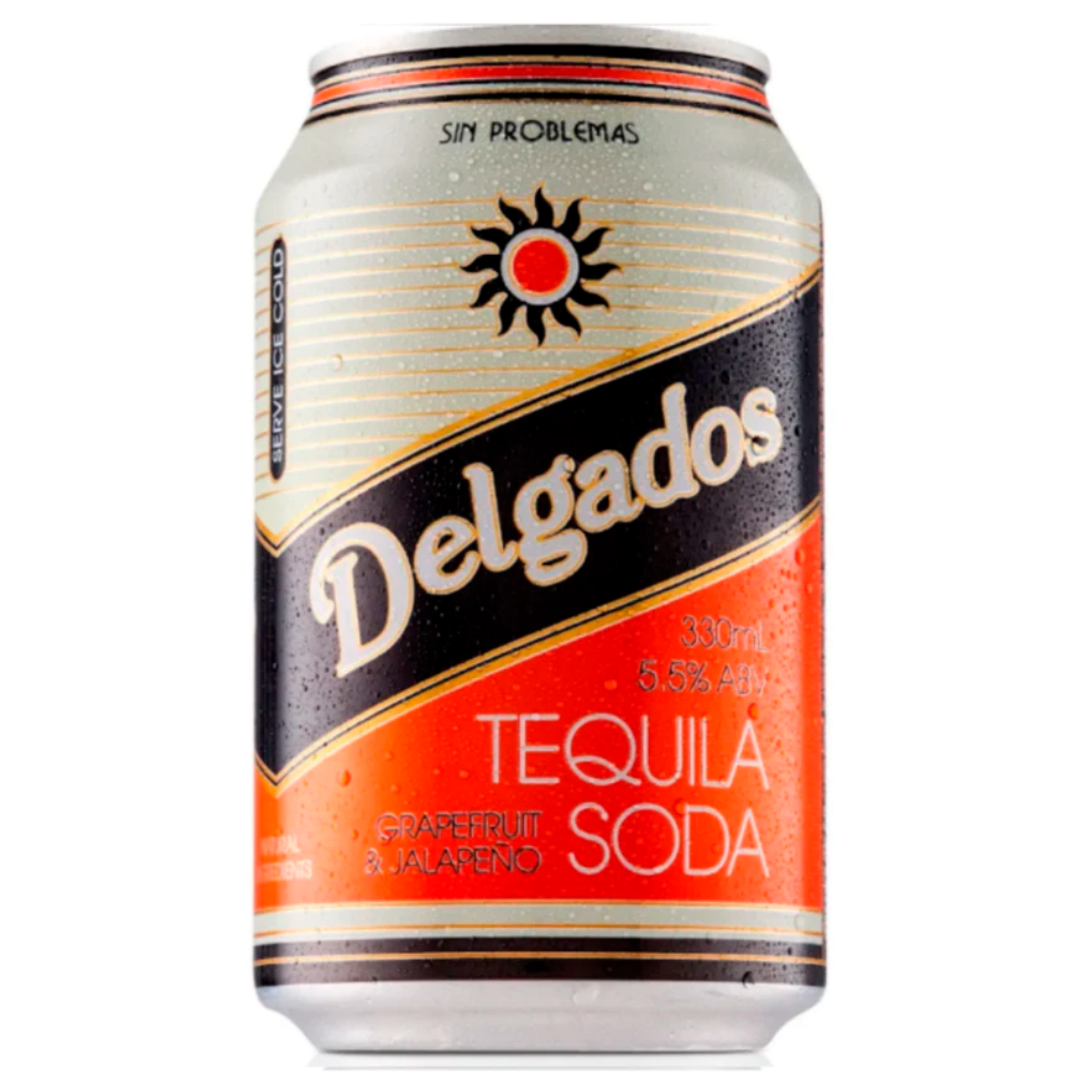 Delgados Grapefruit & Jalapeno Tequila Soda 330ml 24 Pack