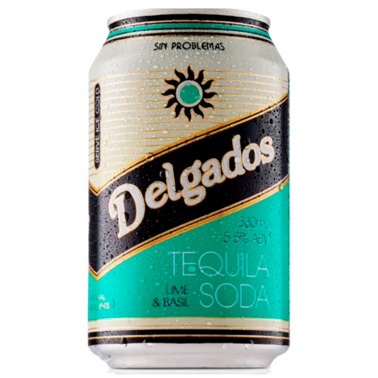 Delgados Lime & Basil Tequila Soda Premix Cans 330ml - 24 Pack