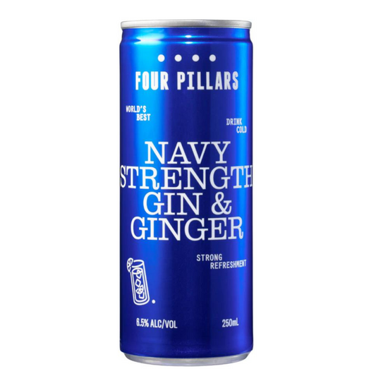 Four Pillars Navy Strength Gin & Ginger Premix Cocktail Cans 250Ml - Pack Of 24