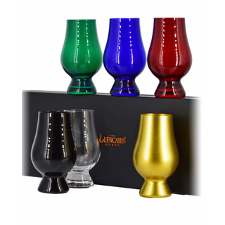 Glencairn, Solid Presentation Box with 6 COLOURED Whisky Glasses