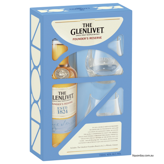 Glenlivet Founders Reserve Scotch Whisky Glass Gift Pack 700Ml