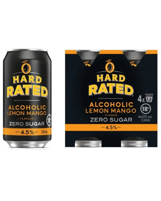 Hard Rated Lemon Mango Zero Sugar 375ml (24 Pack)