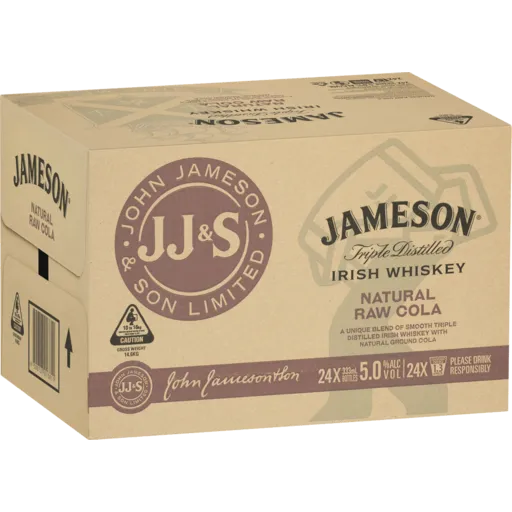 Jameson Irish Whiskey & Natural Raw Cola 333Ml - Pack Of 24