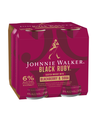 Johnnie Walker Black Ruby Blackberry & Soda 375ml (24 Pack)