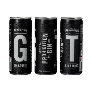 Prohibition Liquor Co. Gin & Tonic Cans 250mL 24 Pack