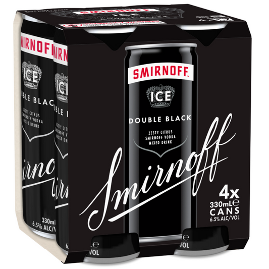 Smirnoff Ice Double Black Cans 330ml - Pack 24