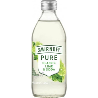 Smirnoff Pure Classic Lime & Soda Bottle 300mL - Pack of 24