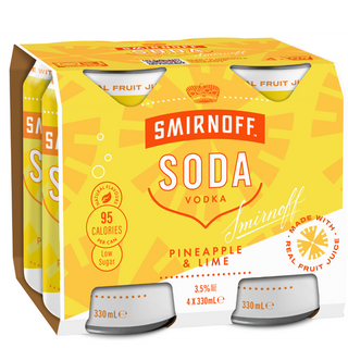 Smirnoff Soda Pineapple 330ml - 24 Pack