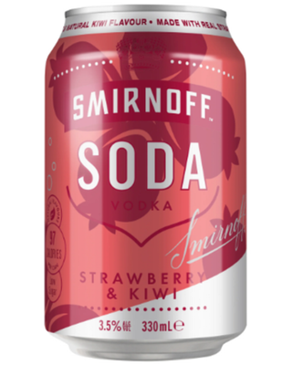 Smirnoff Soda Strawberry & Kiwi 330ml (24 Pack)
