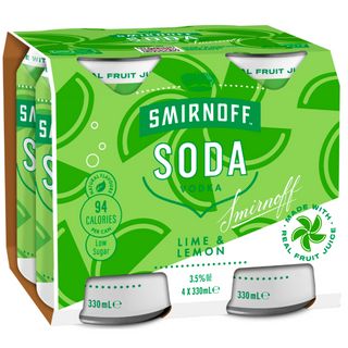 Smirnoff Soda Lime & Lemon 330ml - Pack of 24