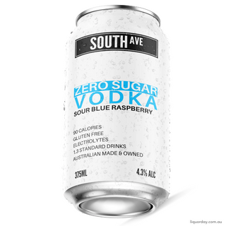 South Ave Vodka Sour Blue Raspberry 375Ml - Pack Of 16