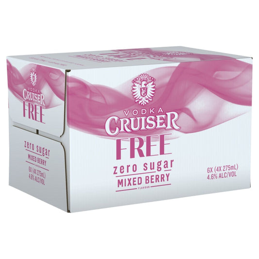 Vodka Cruiser Cruiser Sugar Free Mixed Berry 275Ml - Pack Of 24
